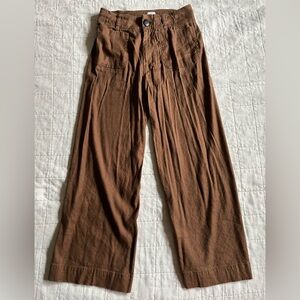 Anthropologie Maeve Colette pants in brown linen